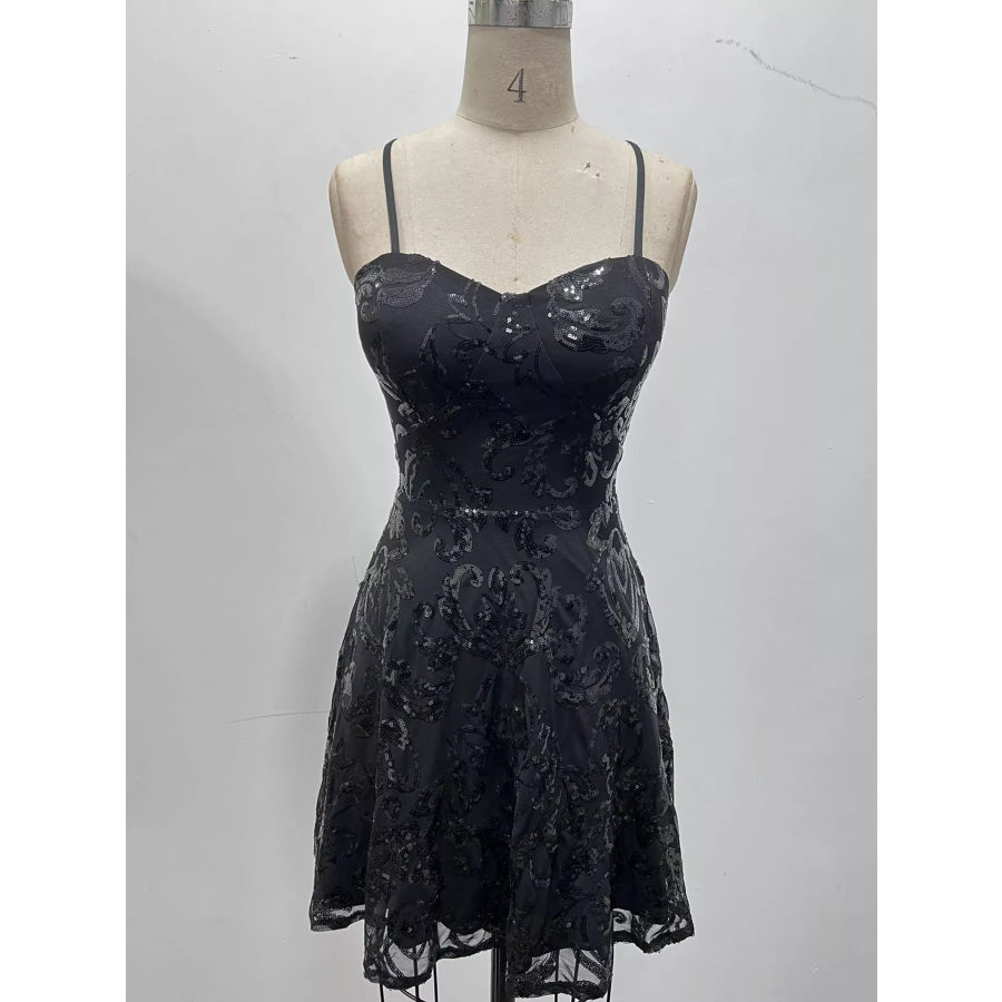 Sequin Embellished Mini Dress Apparel and Accessories