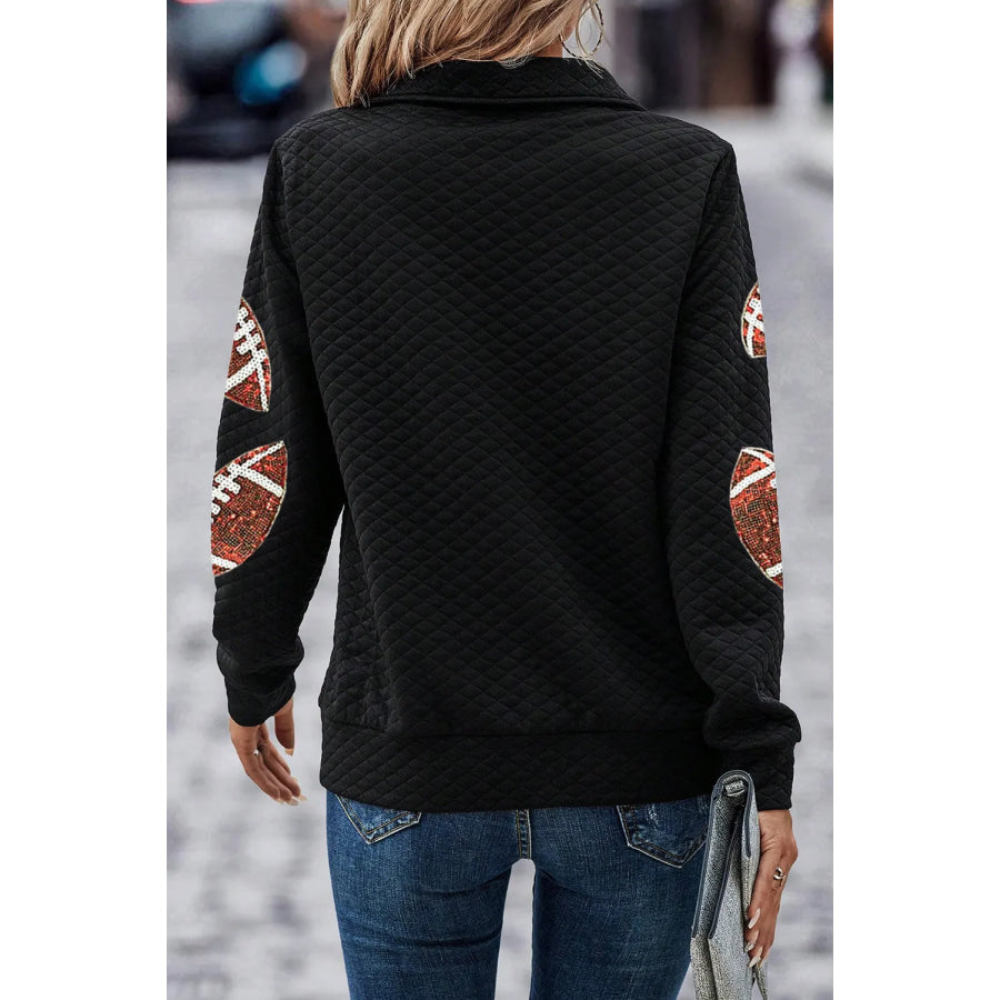 Sequin Football Long Sleeve Sweatshirt Apparel and Accessories