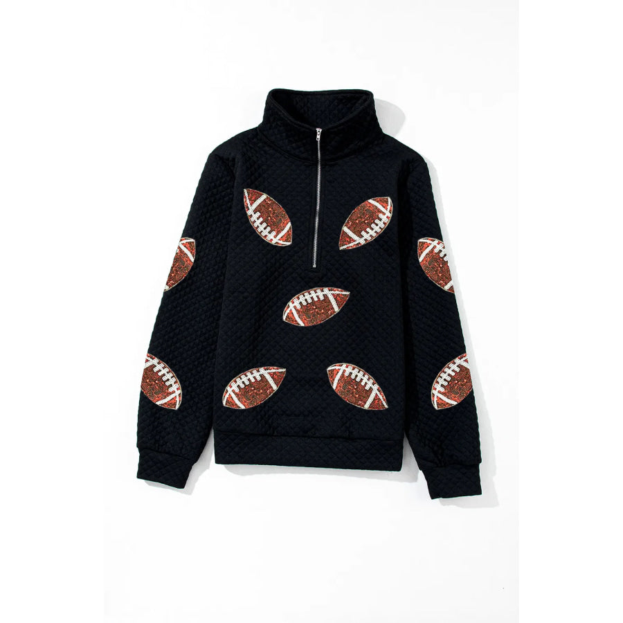 Sequin Football Long Sleeve Sweatshirt Apparel and Accessories