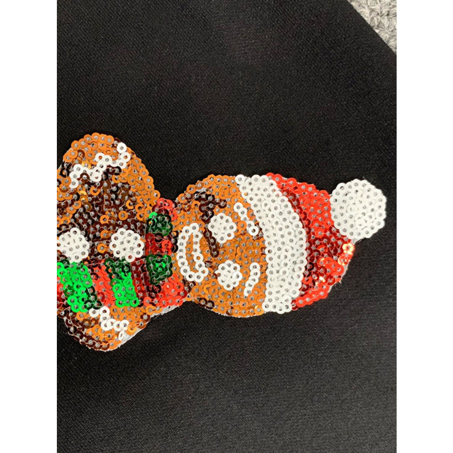 Sequin Gingerbread Man Long Sleeve Sweatshirt Apparel and Accessories