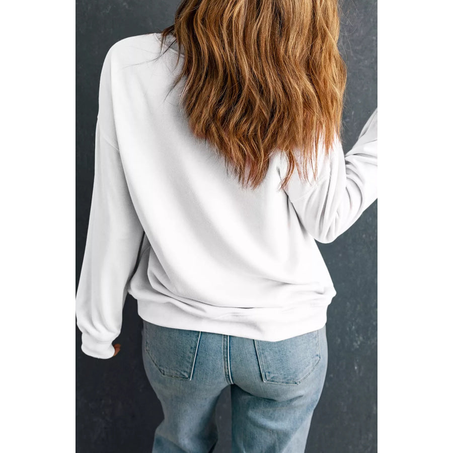 Sequin Halloween Pattern Pullover Sweatshirt Apparel and Accessories