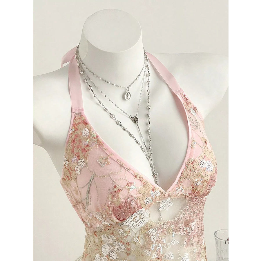 Sequin Halter Neck Cami Apparel and Accessories