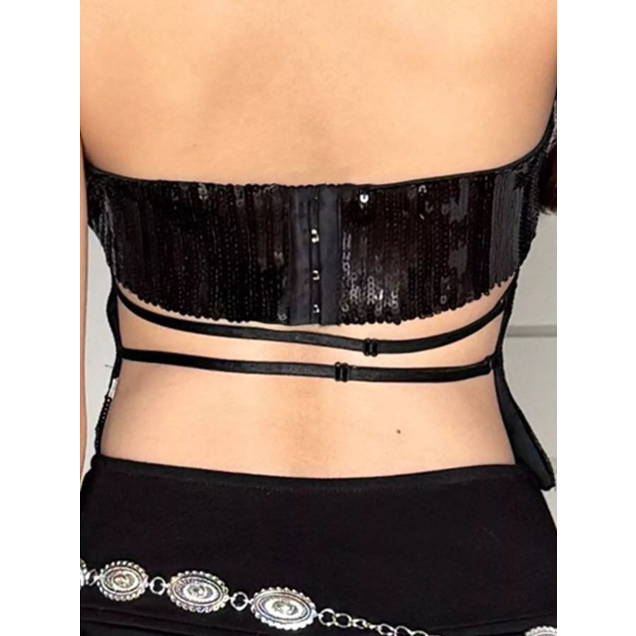Sequin Halter Neck Cami Apparel and Accessories