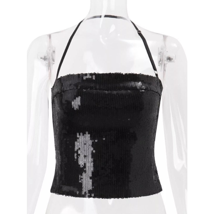 Sequin Halter Neck Cami Apparel and Accessories