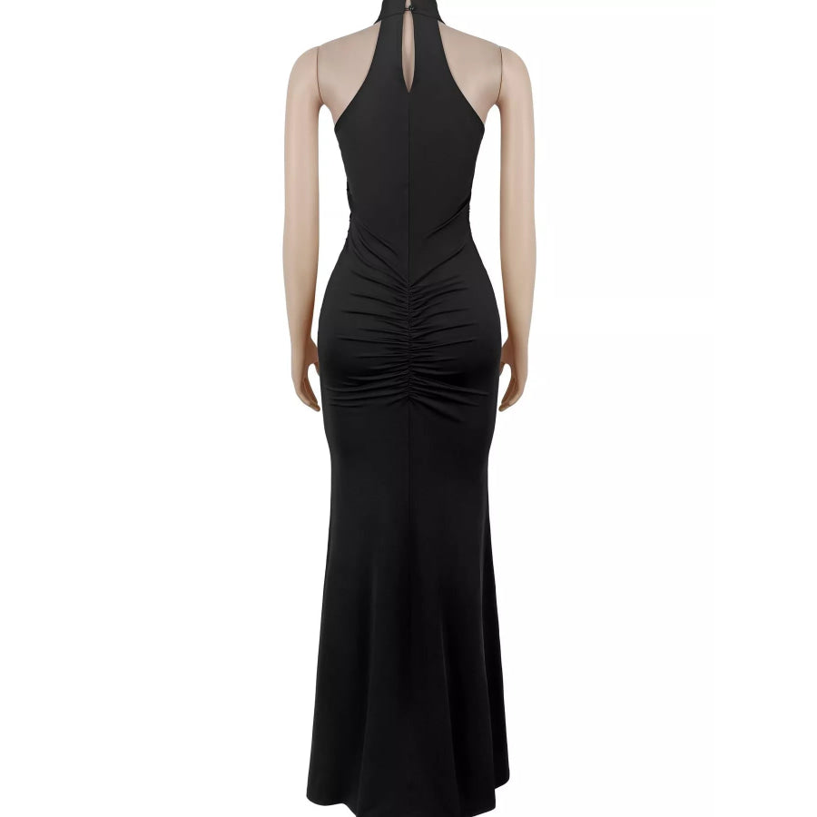 Sequin High Slit Sleeveless Maxi Dress Apparel and Accessories