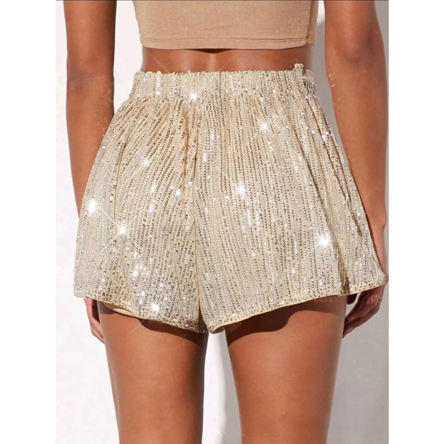 Sequin High Waist Shorts Apparel and Accessories
