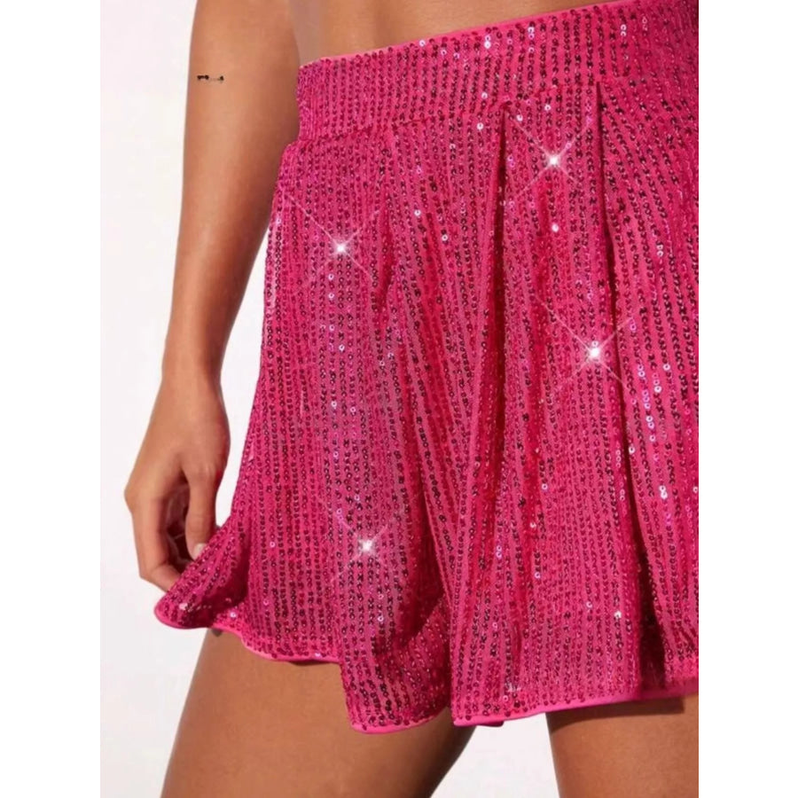 Sequin High Waist Shorts Apparel and Accessories