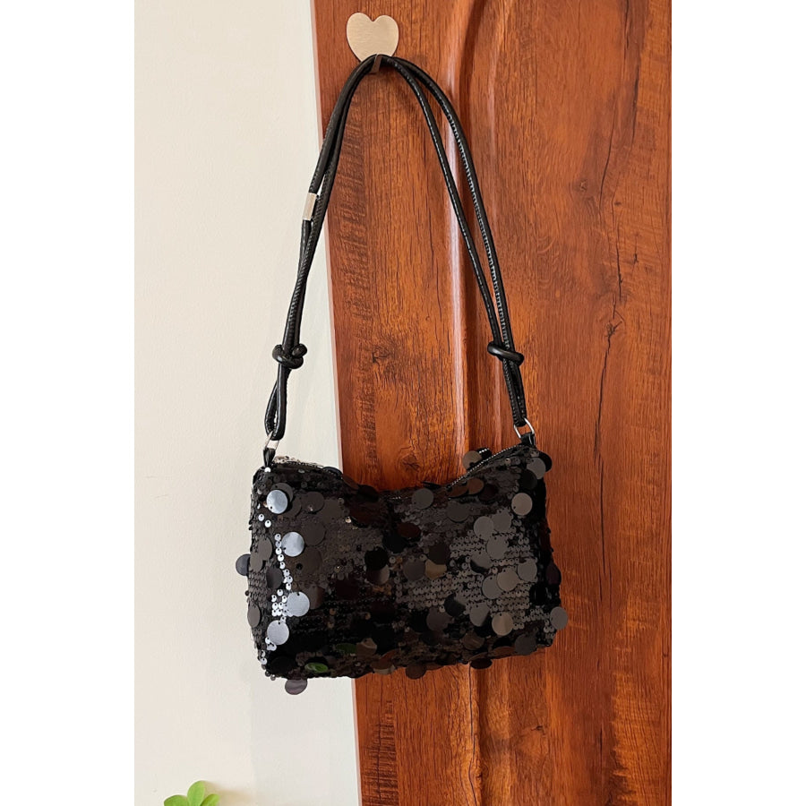 Sequin Knotted Straps Shoulder Bag Apparel and Accessories