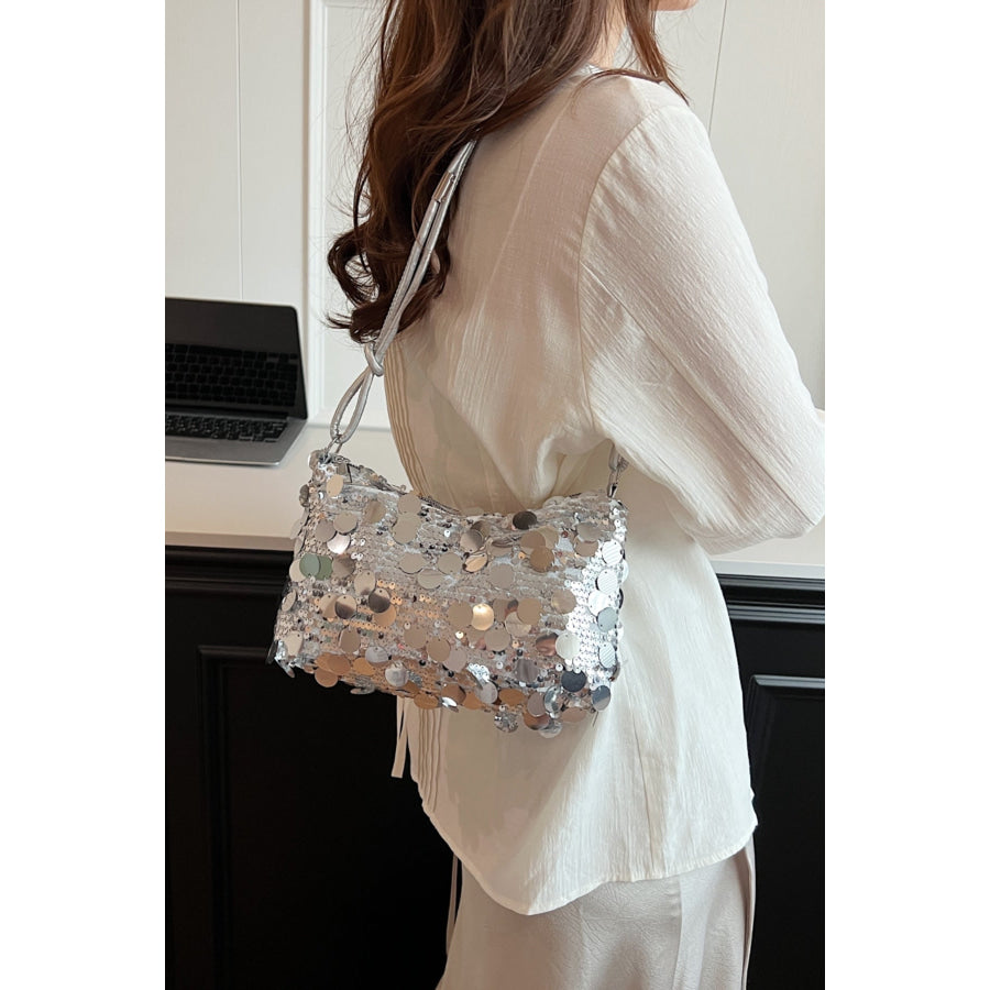 Sequin Knotted Straps Shoulder Bag Apparel and Accessories