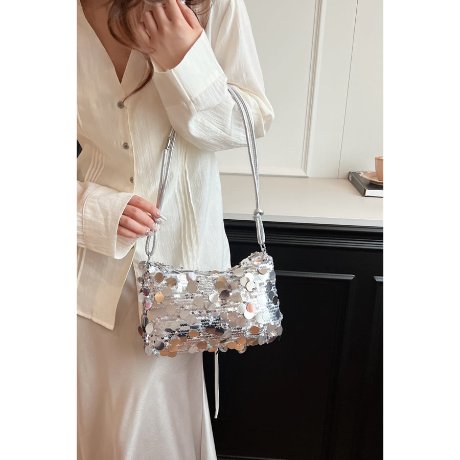 Sequin Knotted Straps Shoulder Bag Apparel and Accessories