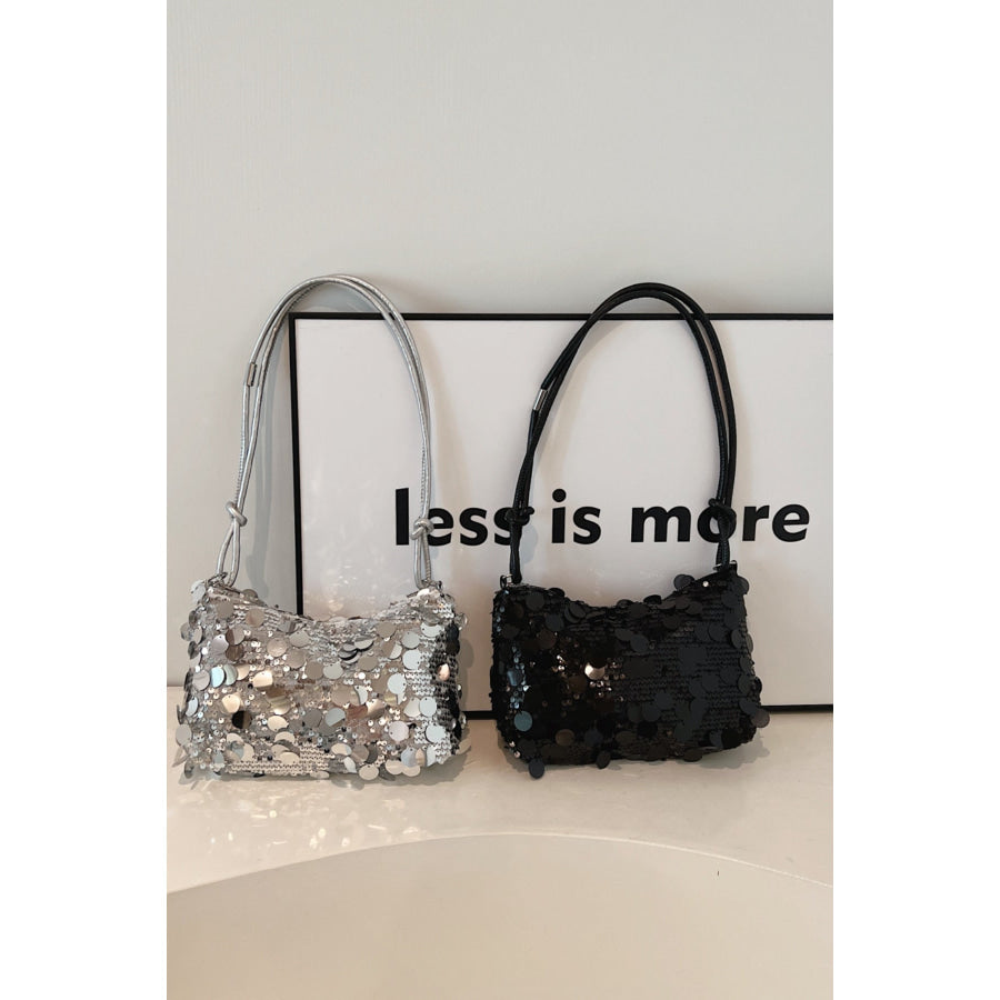 Sequin Knotted Straps Shoulder Bag Apparel and Accessories