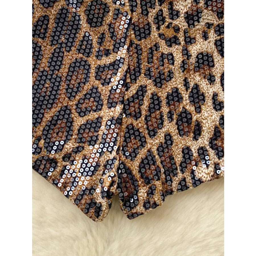 Sequin Leopard Shorts Apparel and Accessories