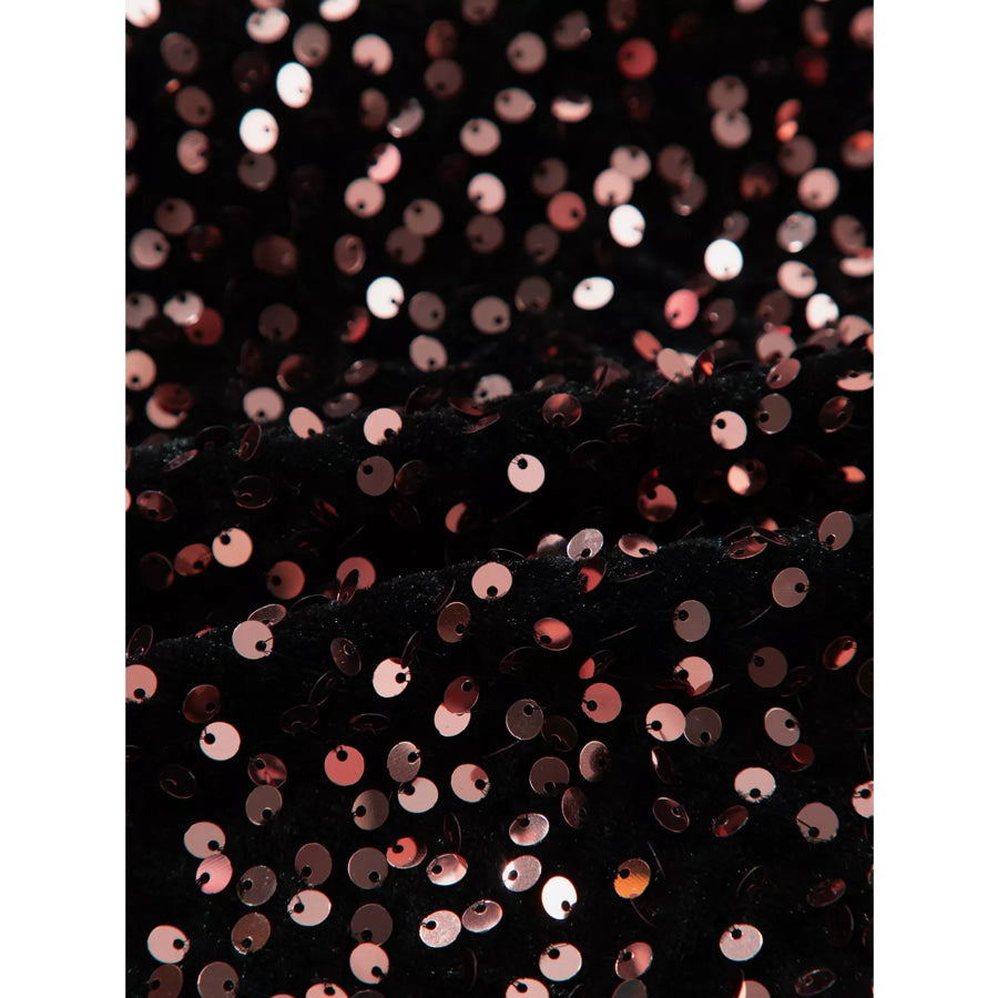 Sequin Long Sleeve Cutout Back Top Apparel and Accessories