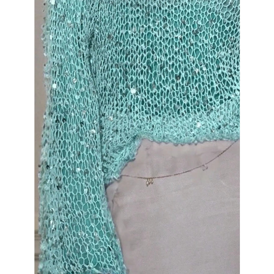Sequin Long Sleeve Knit Cover Up Apparel and Accessories