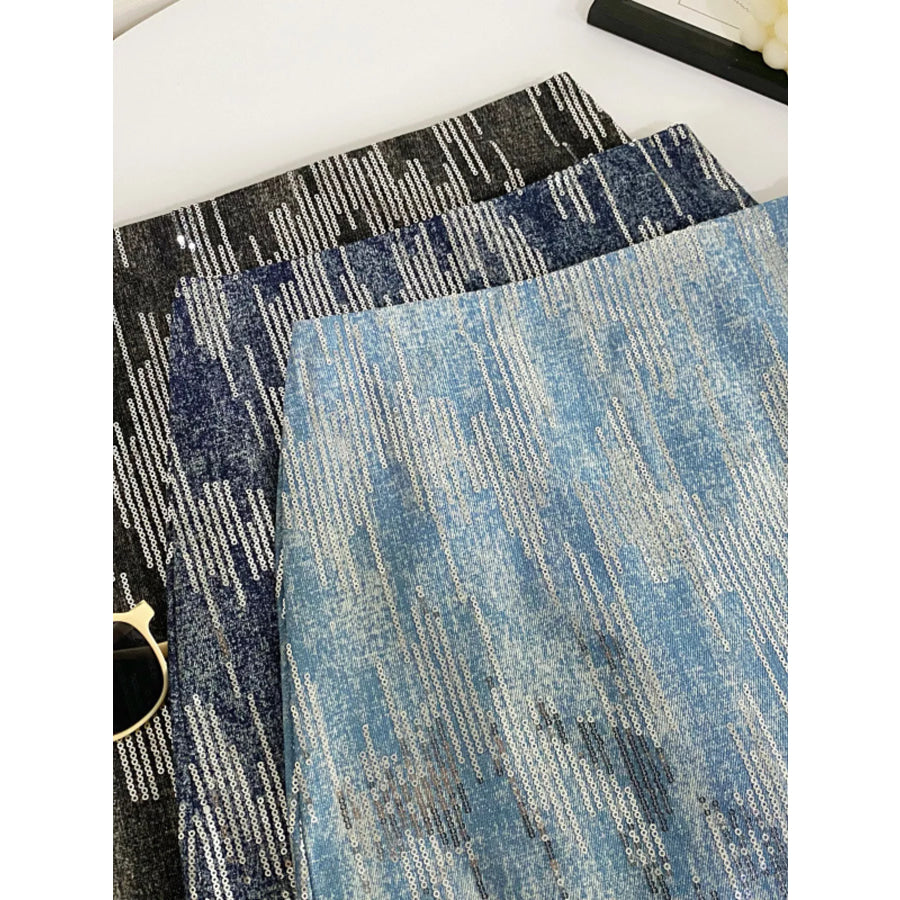 Sequin Mini Skirt Light Blue / S Apparel and Accessories