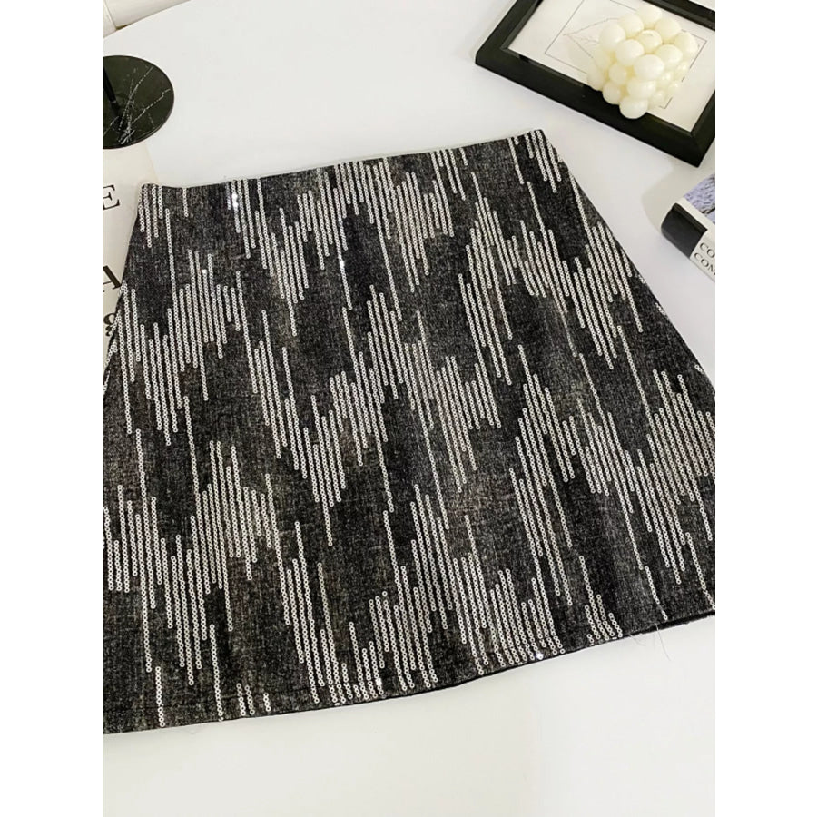 Sequin Mini Skirt Black / S Apparel and Accessories