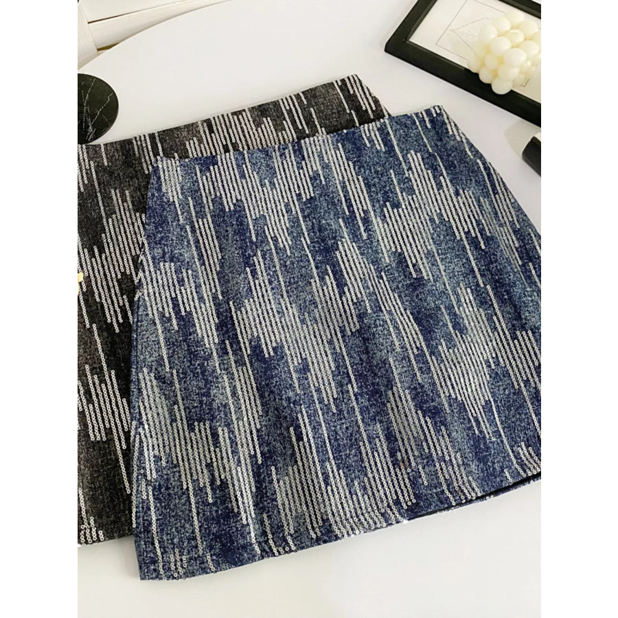 Sequin Mini Skirt Dark Blue / S Apparel and Accessories
