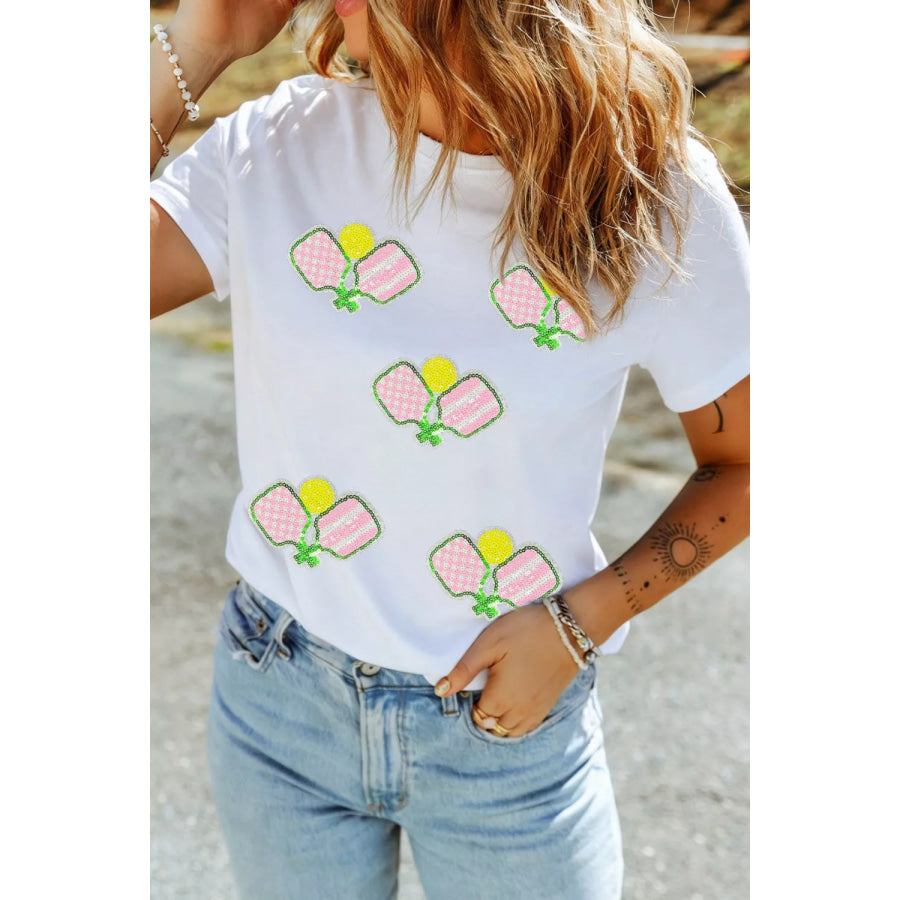 Sequin Pickleball Short Sleeve Tee Apparel and Accessories