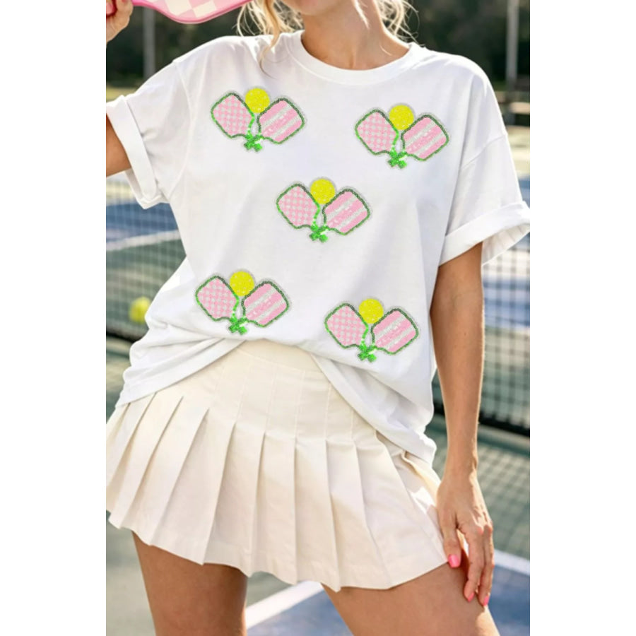 Sequin Pickleball Short Sleeve Tee White / S Apparel and Accessories