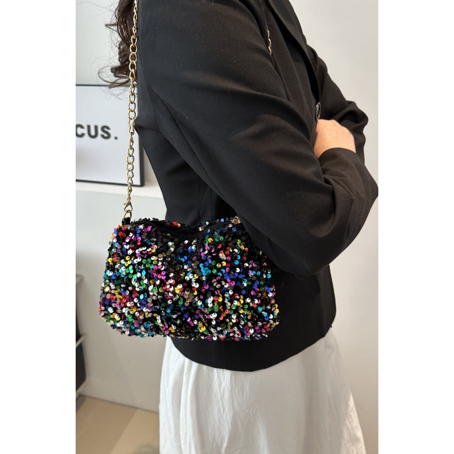 Sequin Removable Strap Shoulder Bag Apparel and Accessories