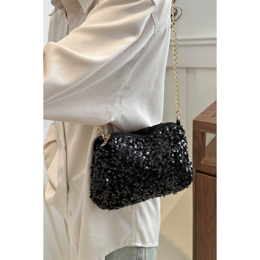 Sequin Removable Strap Shoulder Bag Apparel and Accessories