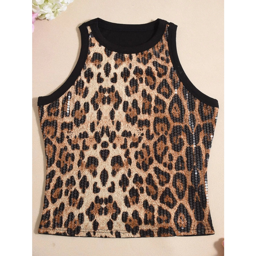 Sequin Round Neck Tank Apparel and Accessories