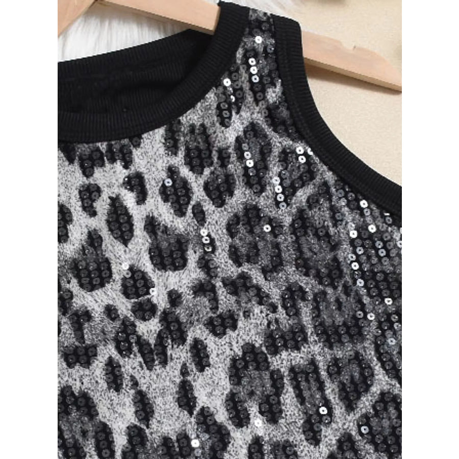 Sequin Round Neck Tank Apparel and Accessories