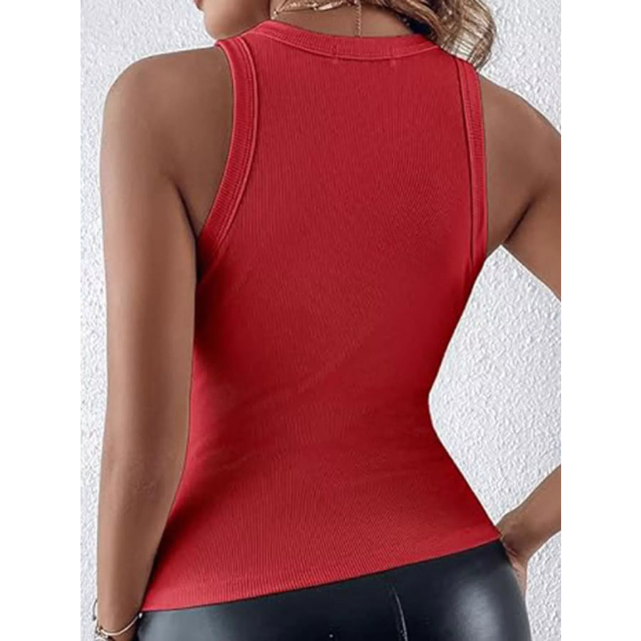 Sequin Round Neck Tank Apparel and Accessories