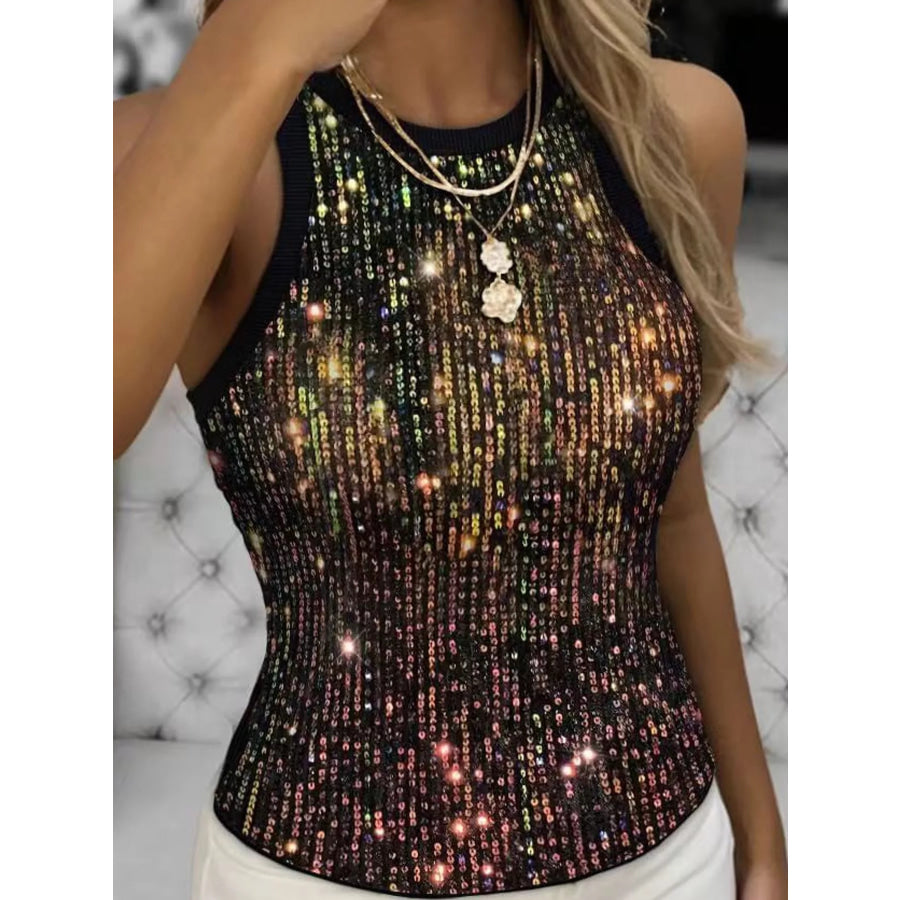 Sequin Round Neck Tank Symphony / S Apparel and Accessories
