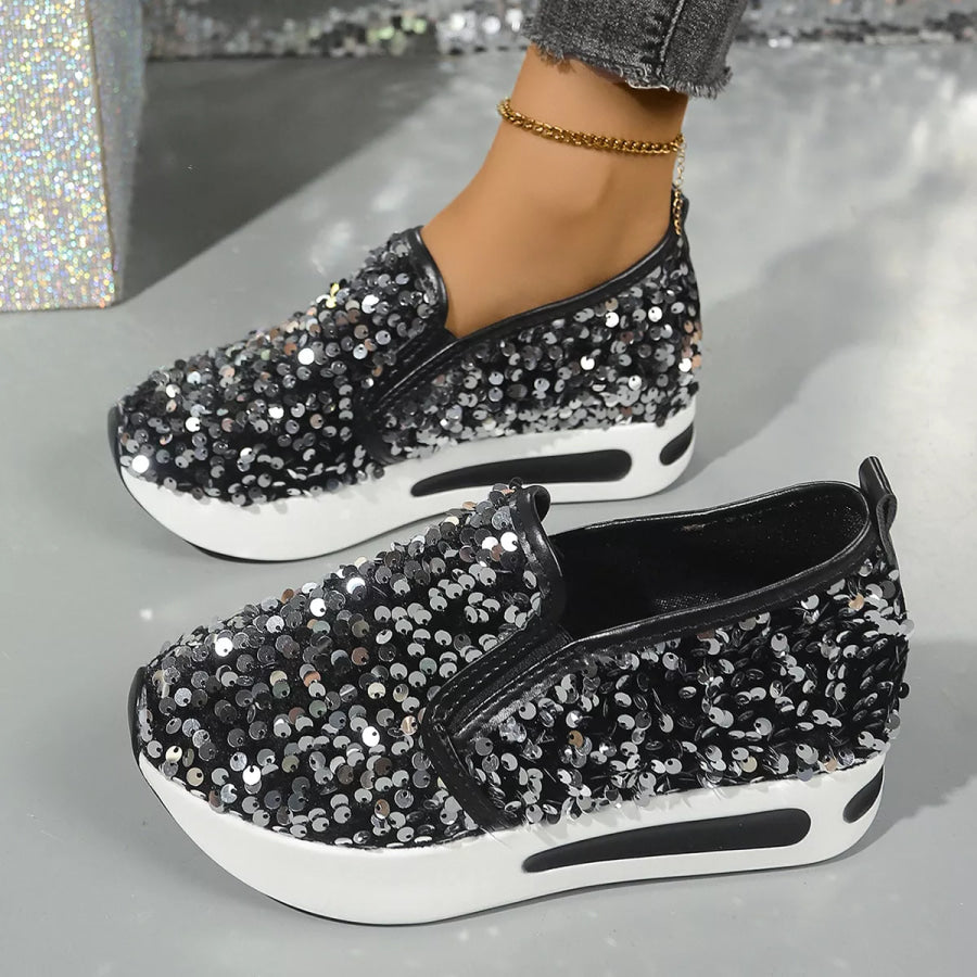 Sequin Round Toe Slip-Ons Apparel and Accessories