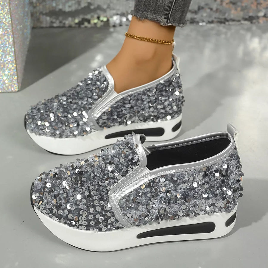 Sequin Round Toe Slip-Ons Apparel and Accessories