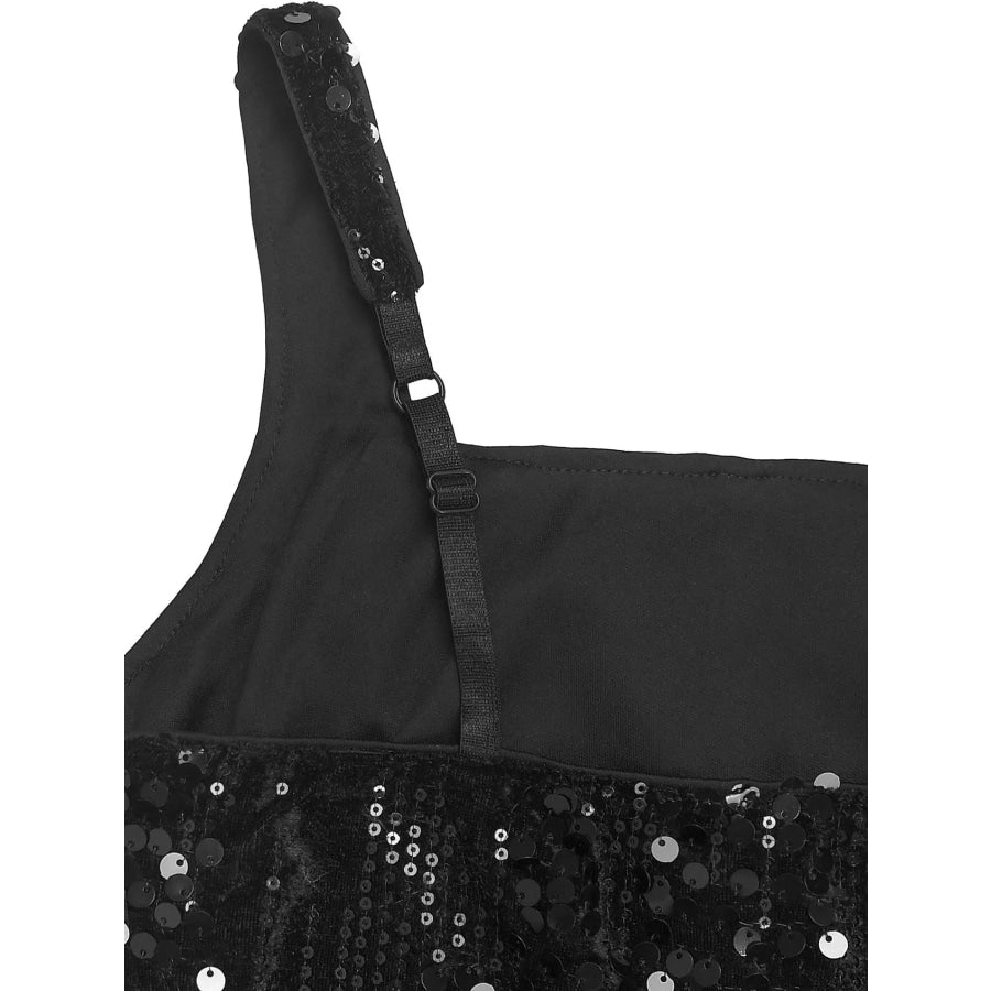 Sequin Ruffle Hem Maxi Dress Apparel and Accessories