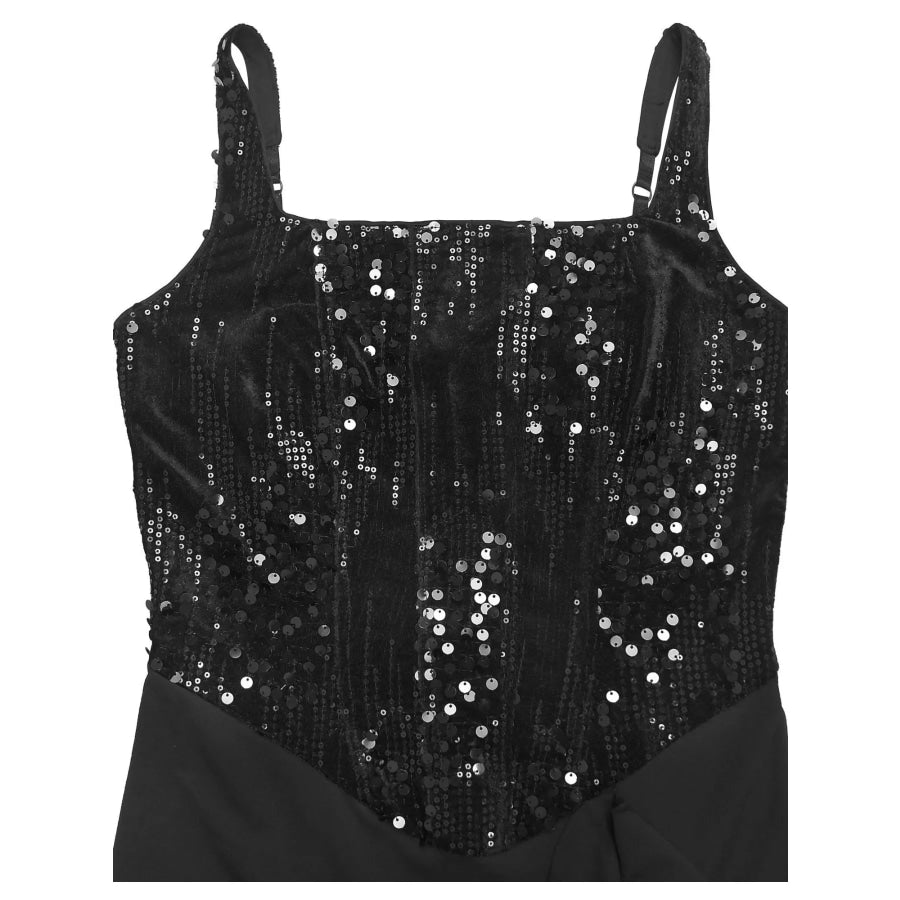 Sequin Ruffle Hem Maxi Dress Apparel and Accessories