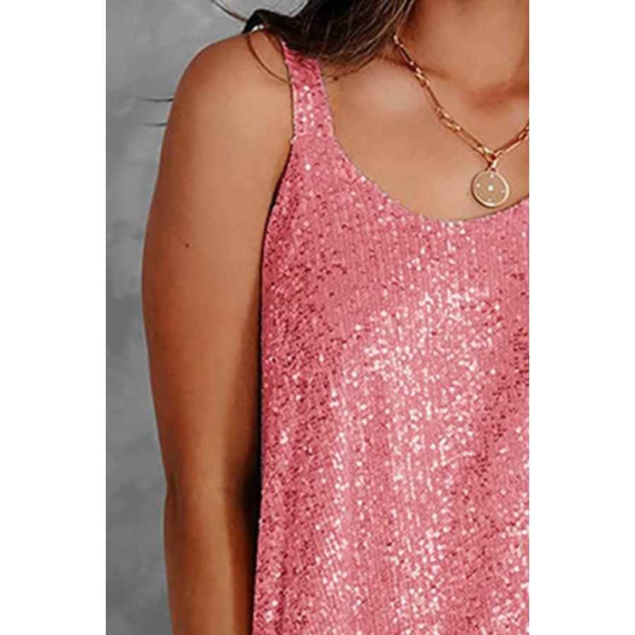 Sequin Scoop Neck Tank Apparel and Accessories