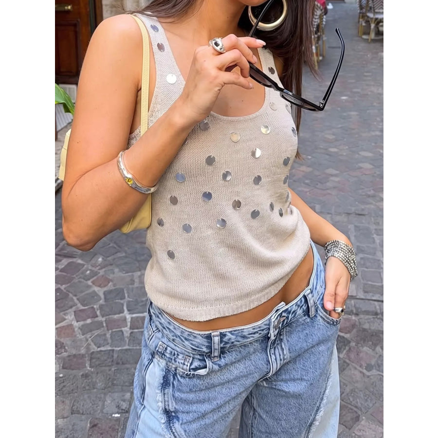 Sequin Scoop Neck Tank Apparel and Accessories