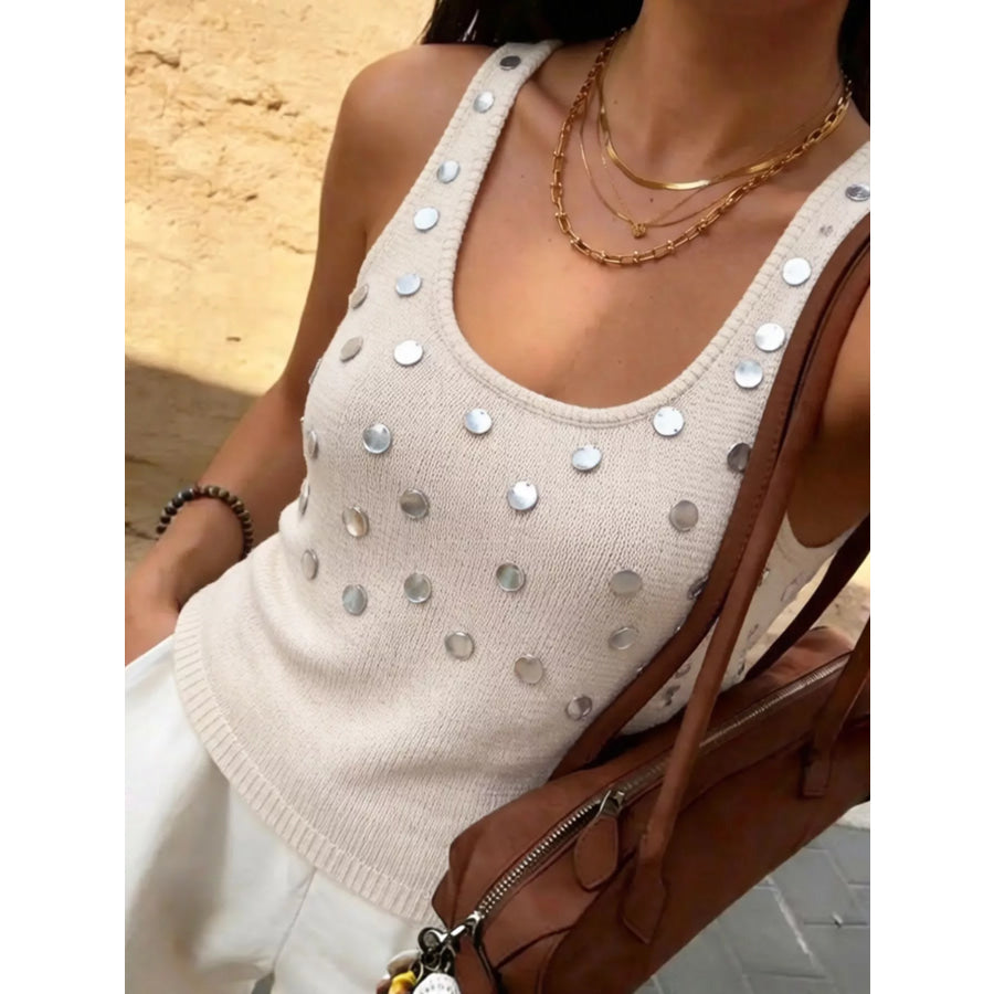 Sequin Scoop Neck Tank Apparel and Accessories