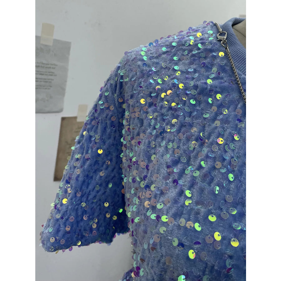 Sequin Short Sleeve T-Shirt Apparel and Accessories