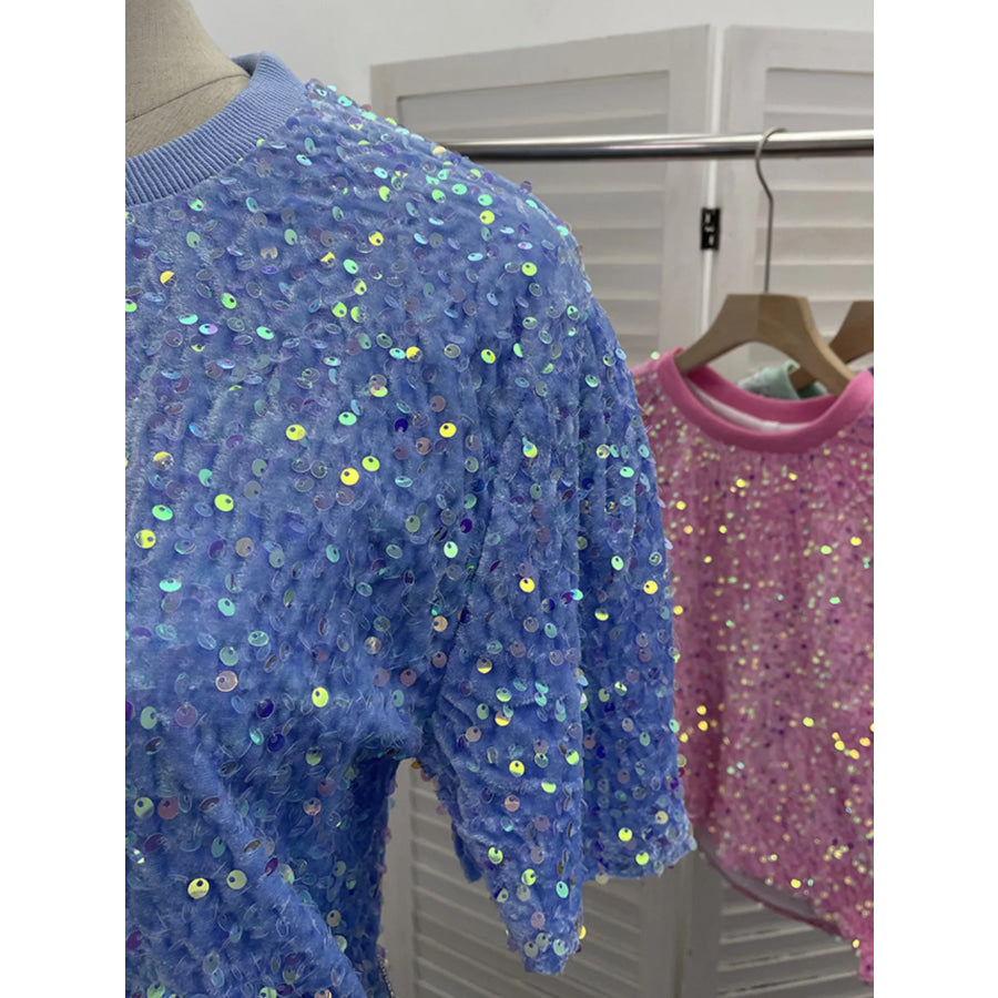 Sequin Short Sleeve T-Shirt Apparel and Accessories