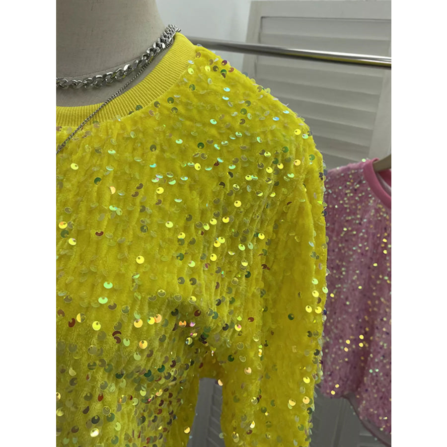 Sequin Short Sleeve T-Shirt Apparel and Accessories