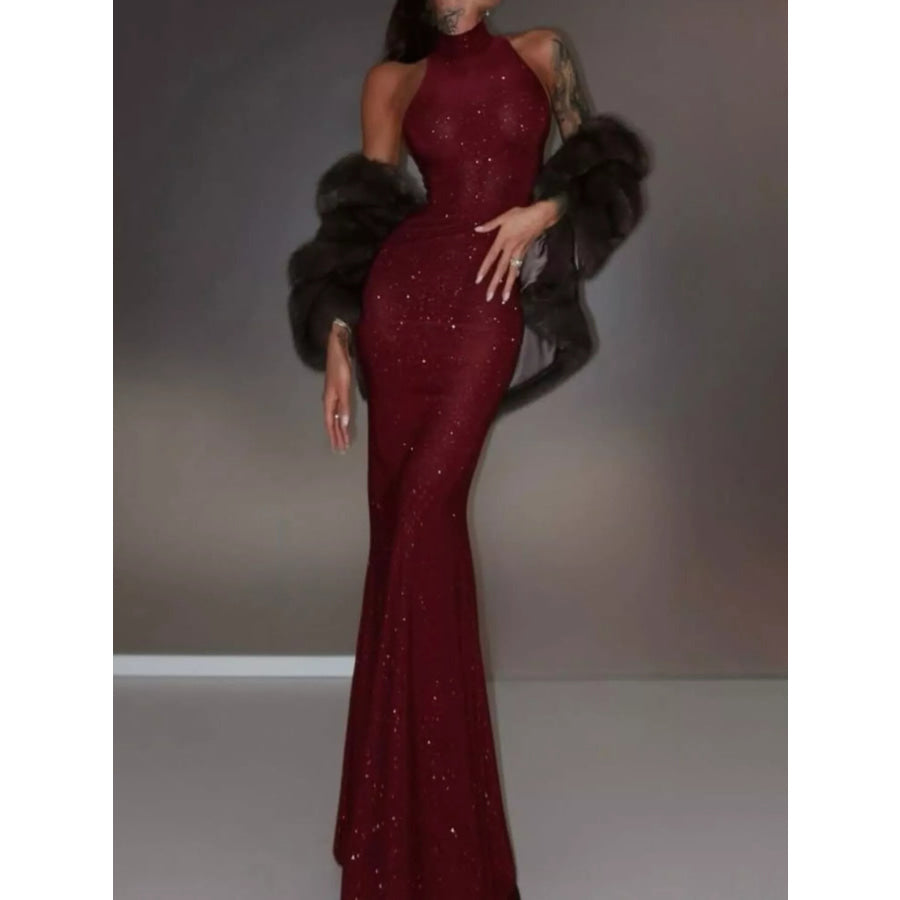 Sequin Sleeveless Maxi Dress Apparel and Accessories