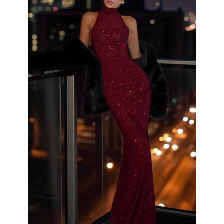 Sequin Sleeveless Maxi Dress Apparel and Accessories