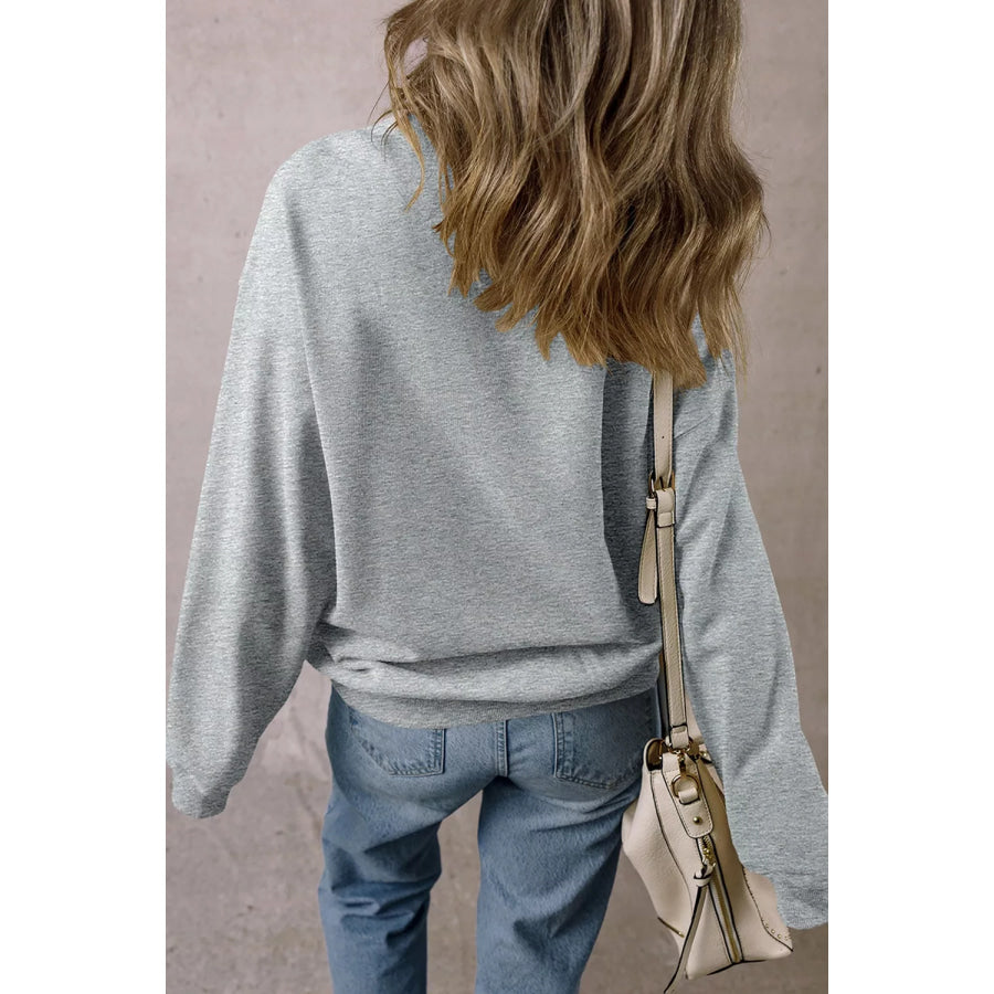 Sequin SPOOKY Halloween Bat Embellished Sleeve Pullover Sweatshirt Apparel and Accessories