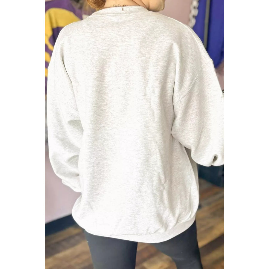 Sequin Turkey Graphic Casual Pocketed Open Front Sweatshirt Apparel and Accessories