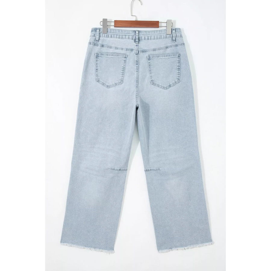Sequin Turkey Patch Pocket Raw Hem Ankle Length Jeans Apparel and Accessories