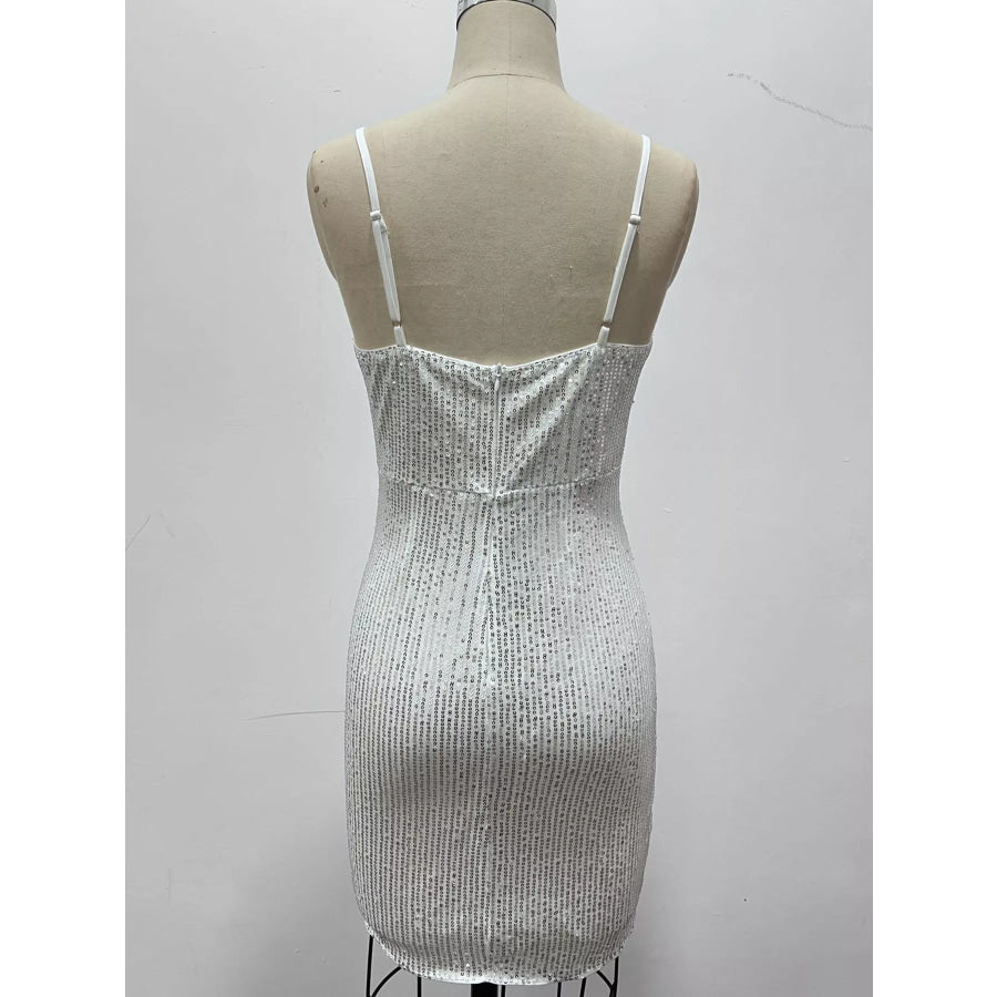 Sequin V-Neck Bodycon Mini Dress Apparel and Accessories