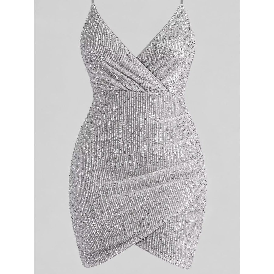 Sequin V-Neck Bodycon Mini Dress Apparel and Accessories