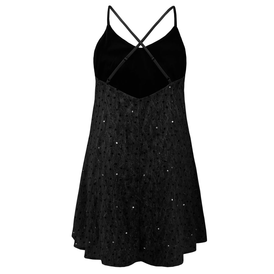 Sequin V-Neck Mini Cami Dress Apparel and Accessories