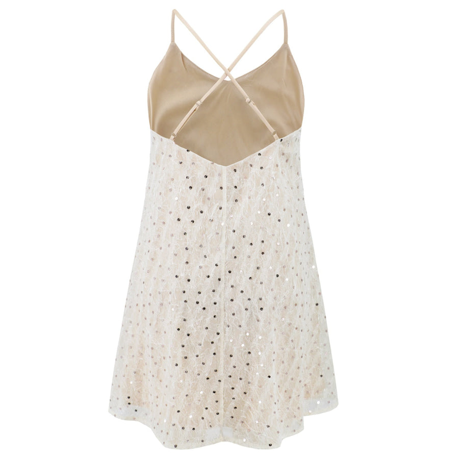 Sequin V-Neck Mini Cami Dress Apparel and Accessories