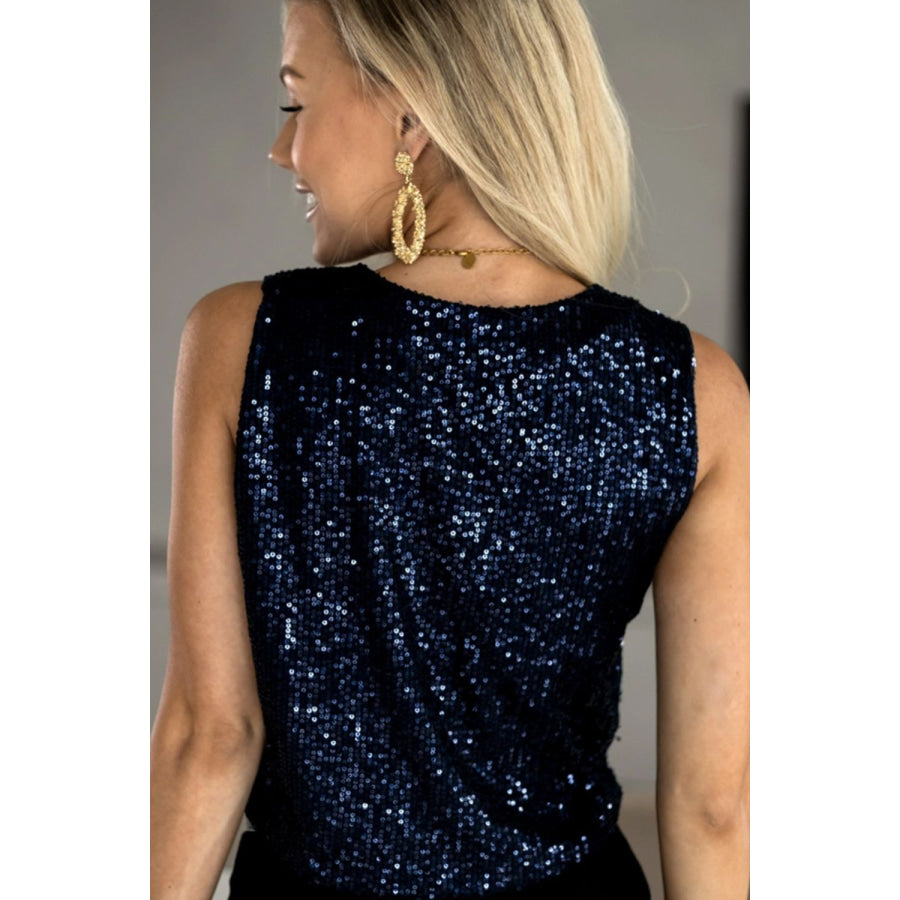 Sequin V-Neck Tank Apparel and Accessories