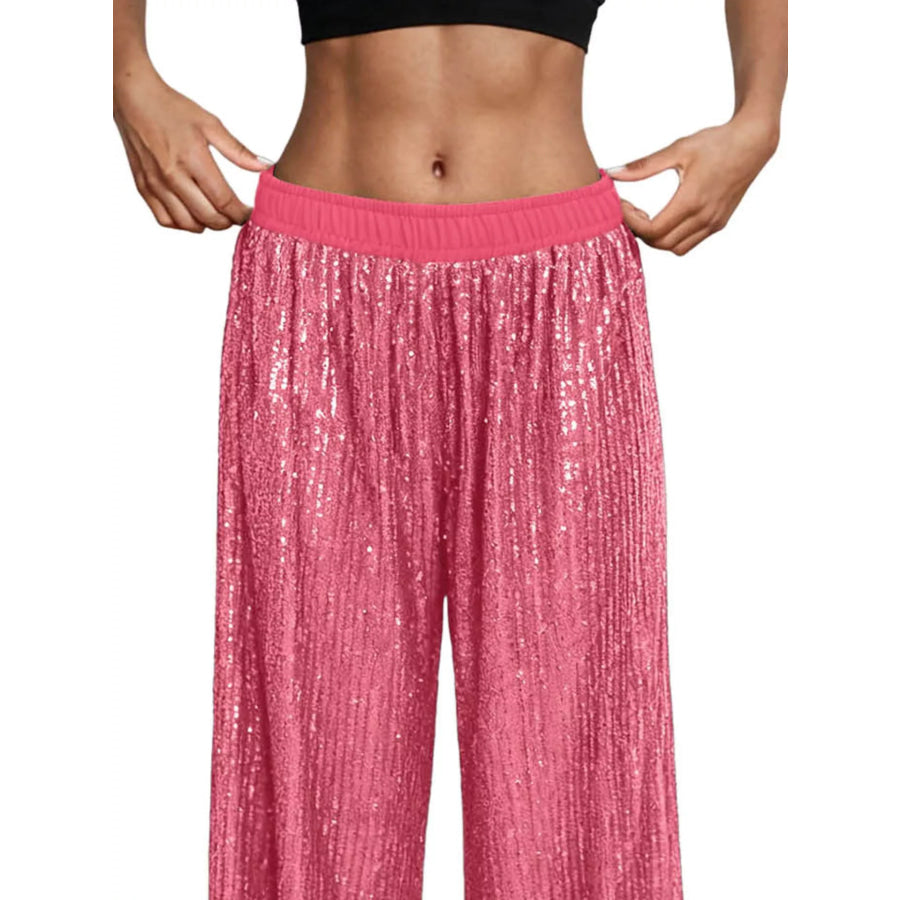 Sequin Wide-Leg Pants Apparel and Accessories